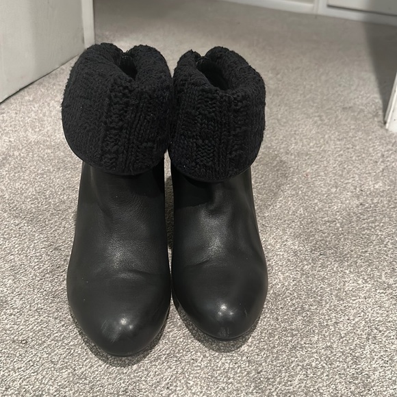 UGG Sweater Cuff Block Heeled Boots - Picture 1 of 8